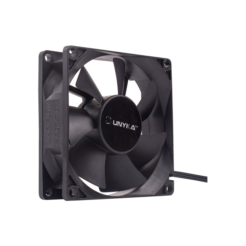 Ventilateur Unykach 80 mm – Vitesse maximale. 2000 tr/min - Couleur noire